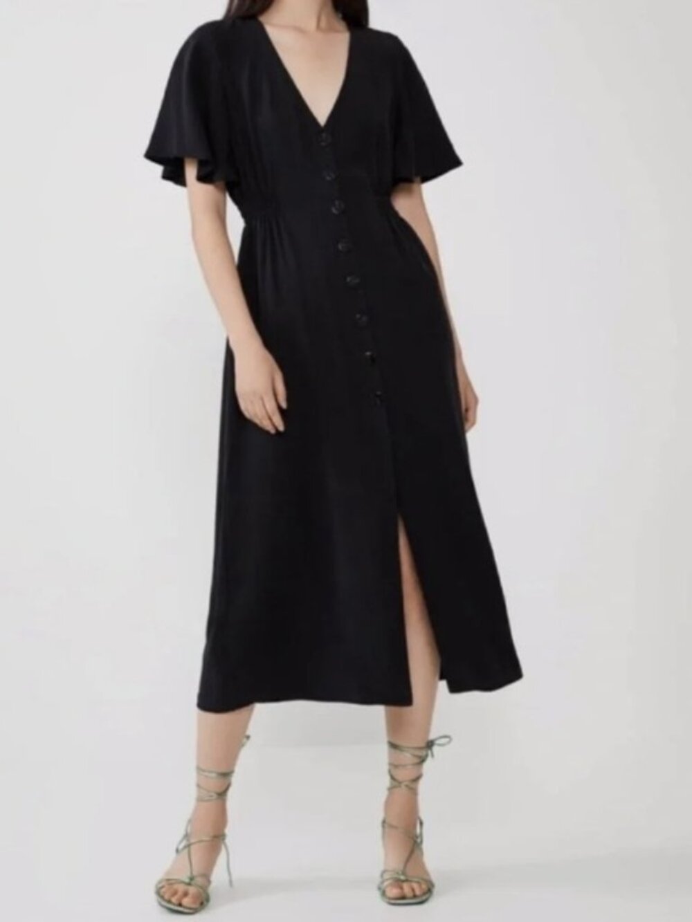 Zara Black Button-Down Dress